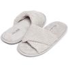 imageLaura Ashley Ladies Open Toe Plush Terry SlipperLt Grey