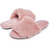 imageLaura Ashley Ladies Open Toe Plush Terry SlipperRose