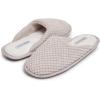 imageLaura Ashley Womens Plush Memory Foam Scuff Slippers Fluffy Warm Micro Terry House Shoes Comfy Slip On Bedroom SlipperClay