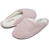 imageLaura Ashley Womens Plush Memory Foam Scuff Slippers Fluffy Warm Micro Terry House Shoes Comfy Slip On Bedroom SlipperVintage Pink