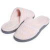 imageLaura Ashley Womens Rugged Memory Foam Terry Cloth Spa Slippers Soft Non Slip Rubber Bottom Closed Toe House SliderChalk Pink