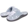 imageLaura Ashley Womens Rugged Memory Foam Terry Cloth Spa Slippers Soft Non Slip Rubber Bottom Closed Toe House SliderDusty Blue Hearts