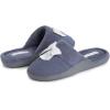 imageLaura Ashley Womens Rugged Memory Foam Terry Cloth Spa Slippers Soft Non Slip Rubber Bottom Closed Toe House SliderIndigo Waffle With Bow