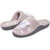imageLaura Ashley Womens Rugged Memory Foam Terry Cloth Spa Slippers Soft Non Slip Rubber Bottom Closed Toe House SliderLight Grey Hearts