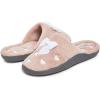 imageLaura Ashley Womens Rugged Memory Foam Terry Cloth Spa Slippers Soft Non Slip Rubber Bottom Closed Toe House SliderOatmilk Hearts