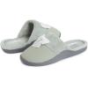 imageLaura Ashley Womens Rugged Memory Foam Terry Cloth Spa Slippers Soft Non Slip Rubber Bottom Closed Toe House SliderSage Waffle With Bow