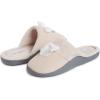 imageLaura Ashley Womens Rugged Memory Foam Terry Cloth Spa Slippers Soft Non Slip Rubber Bottom Closed Toe House SliderTan Waffle With Bow
