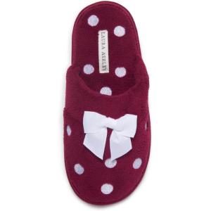 imageLaura Ashley Ladies Embroidered Soft Terry Scuff SlipperBurnt Orange