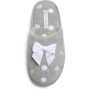 imageLaura Ashley Ladies Embroidered Soft Terry Scuff SlipperCloud Grey