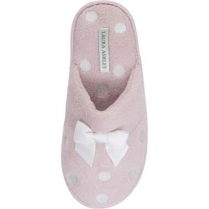 imageLaura Ashley Ladies Embroidered Soft Terry Scuff SlipperLight Mauve