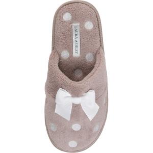 imageLaura Ashley Ladies Embroidered Soft Terry Scuff SlipperStone