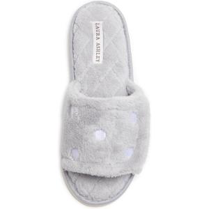 imageLaura Ashley Ladies Open Toe Plush Terry SlipperCool Grey