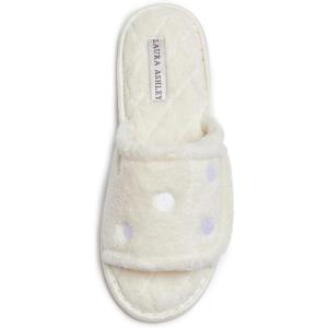 imageLaura Ashley Ladies Open Toe Plush Terry SlipperIvory