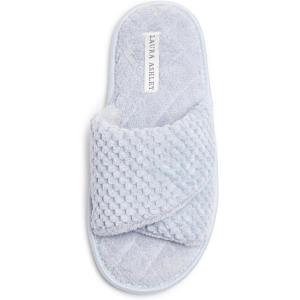 imageLaura Ashley Ladies Open Toe Plush Terry SlipperLt Blue