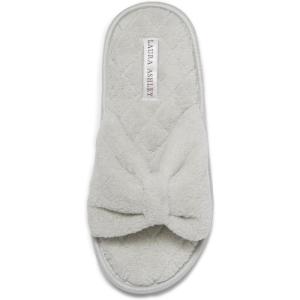 imageLaura Ashley Ladies Open Toe Plush Terry SlipperNickle Green