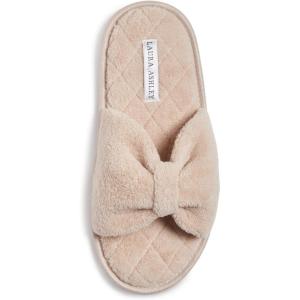 imageLaura Ashley Ladies Open Toe Plush Terry SlipperOat Milk