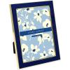 imageLaura Ashley 5x7 White Enamel Picture Frame Gold Metal Edge with Easel for Countertop Counterspace Tabletop Display Bookshelf Desk Wall Dcor Photo GalleryNavy W Gold