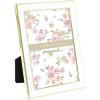 imageLaura Ashley 5x7 White Enamel Picture Frame Gold Metal Edge with Easel for Countertop Counterspace Tabletop Display Bookshelf Desk Wall Dcor Photo GalleryWhite W Gold