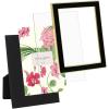 imageLaura Ashley 5x7 White Enamel Picture Frame Gold Metal Edge with Easel for Countertop Counterspace Tabletop Display Bookshelf Desk Wall Dcor Photo GalleryBlack W Gold