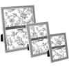 imageLaura Ashley 5x7 White Enamel Picture Frame Gold Metal Edge with Easel for Countertop Counterspace Tabletop Display Bookshelf Desk Wall Dcor Photo GalleryGray W Silver