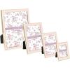 imageLaura Ashley 5x7 White Enamel Picture Frame Gold Metal Edge with Easel for Countertop Counterspace Tabletop Display Bookshelf Desk Wall Dcor Photo GalleryPink W Gold