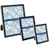 imageLaura Ashley 5x7 White Enamel Picture Frame Gold Metal Edge with Easel for Countertop Counterspace Tabletop Display Bookshelf Desk Wall Dcor Photo GalleryNavy W Gold