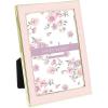 imageLaura Ashley 5x7 White Enamel Picture Frame Gold Metal Edge with Easel for Countertop Counterspace Tabletop Display Bookshelf Desk Wall Dcor Photo GalleryPink W Gold