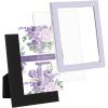 imageLaura Ashley 5x7 White Enamel Picture Frame Gold Metal Edge with Easel for Countertop Counterspace Tabletop Display Bookshelf Desk Wall Dcor Photo GalleryLavender W Silver