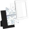 imageLaura Ashley 5x7 White Enamel Picture Frame Gold Metal Edge with Easel for Countertop Counterspace Tabletop Display Bookshelf Desk Wall Dcor Photo GalleryWhite W Silver