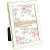 imageLaura Ashley 5x7 White Enamel Picture Frame Gold Metal Edge with Easel for Countertop Counterspace Tabletop Display Bookshelf Desk Wall Dcor Photo GalleryWhite W Gold