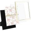imageLaura Ashley 5x7 White Enamel Picture Frame Gold Metal Edge with Easel for Countertop Counterspace Tabletop Display Bookshelf Desk Wall Dcor Photo GalleryWhite W Gold