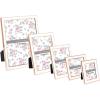 imageLaura Ashley 5x7 White Enamel Picture Frame Gold Metal Edge with Easel for Countertop Counterspace Tabletop Display Bookshelf Desk Wall Dcor Photo GalleryWhite W Rose Gold