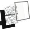 imageLaura Ashley 5x7 White Enamel Picture Frame Gold Metal Edge with Easel for Countertop Counterspace Tabletop Display Bookshelf Desk Wall Dcor Photo GalleryGray W Silver