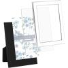 imageLaura Ashley 5x7 White Enamel Picture Frame Gold Metal Edge with Easel for Countertop Counterspace Tabletop Display Bookshelf Desk Wall Dcor Photo GalleryWhite W Silver