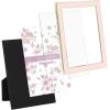 imageLaura Ashley 5x7 White Enamel Picture Frame Gold Metal Edge with Easel for Countertop Counterspace Tabletop Display Bookshelf Desk Wall Dcor Photo GalleryPink W Gold