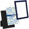 imageLaura Ashley 5x7 White Enamel Picture Frame Gold Metal Edge with Easel for Countertop Counterspace Tabletop Display Bookshelf Desk Wall Dcor Photo GalleryNavy W Gold