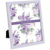 imageLaura Ashley 5x7 White Enamel Picture Frame Gold Metal Edge with Easel for Countertop Counterspace Tabletop Display Bookshelf Desk Wall Dcor Photo GalleryLavender W Silver