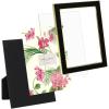 imageLaura Ashley 5x7 White Enamel Picture Frame Gold Metal Edge with Easel for Countertop Counterspace Tabletop Display Bookshelf Desk Wall Dcor Photo GalleryBlack W Gold