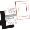 imageLaura Ashley 5x7 White Enamel Picture Frame Gold Metal Edge with Easel for Countertop Counterspace Tabletop Display Bookshelf Desk Wall Dcor Photo GalleryWhite W Rose Gold