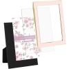 imageLaura Ashley 5x7 White Enamel Picture Frame Gold Metal Edge with Easel for Countertop Counterspace Tabletop Display Bookshelf Desk Wall Dcor Photo GalleryPink W Gold