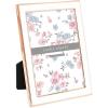 imageLaura Ashley 5x7 White Enamel Picture Frame Gold Metal Edge with Easel for Countertop Counterspace Tabletop Display Bookshelf Desk Wall Dcor Photo GalleryWhite W Rose Gold