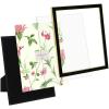 imageLaura Ashley 5x7 White Enamel Picture Frame Gold Metal Edge with Easel for Countertop Counterspace Tabletop Display Bookshelf Desk Wall Dcor Photo GalleryBlack W Gold