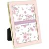 imageLaura Ashley 5x7 White Enamel Picture Frame Gold Metal Edge with Easel for Countertop Counterspace Tabletop Display Bookshelf Desk Wall Dcor Photo GalleryPink W Gold