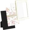 imageLaura Ashley 5x7 White Enamel Picture Frame Gold Metal Edge with Easel for Countertop Counterspace Tabletop Display Bookshelf Desk Wall Dcor Photo GalleryWhite W Gold