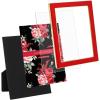 imageLaura Ashley 5x7 White Enamel Picture Frame Gold Metal Edge with Easel for Countertop Counterspace Tabletop Display Bookshelf Desk Wall Dcor Photo GalleryRed W Gold