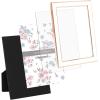 imageLaura Ashley 5x7 White Enamel Picture Frame Gold Metal Edge with Easel for Countertop Counterspace Tabletop Display Bookshelf Desk Wall Dcor Photo GalleryWhite W Rose Gold