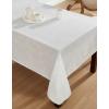 imageLaura Ashley Arabesque Luxurious Shimmery Fabric Tablecloth for Formal Dining Holiday Wedding or Party 60quot x 84quot GoldWhite