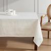 imageLaura Ashley Dothan Luxury Linen Blend Tablecloth for Formal Dining Holiday Wedding or Party 60quot x 84quot Taupe144 x 60 Rectangular Tablecloth