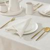 imageLaura Ashley Dothan Luxury Linen Blend Tablecloth for Formal Dining Holiday Wedding or Party 60quot x 84quot Taupe18 x 18 Set of 8 Square Napkins