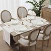 imageLaura Ashley Dothan Luxury Linen Blend Tablecloth for Formal Dining Holiday Wedding or Party 60quot x 84quot Taupe19 x 13 Set of 4 Rectangular Placemats